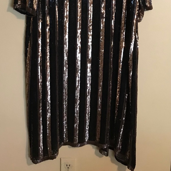 Vintage Sequined Black and Copper Evening Coat/Duster Size M/L - Picture 2 of 7